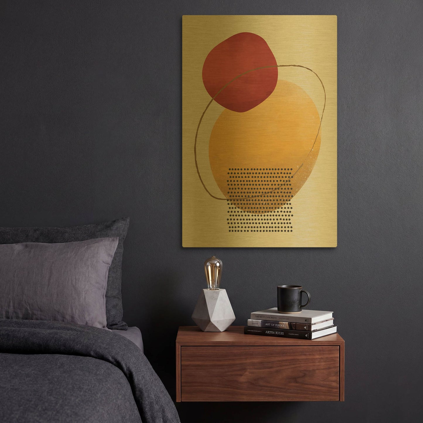 'Abstract Geometric 21' By Gary Williams Gold Metal Wall Art