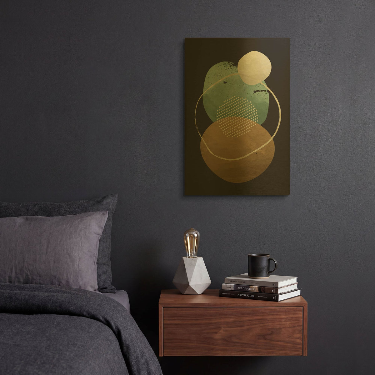 'Abstract Geometric 22' By Gary Williams Gold Metal Wall Art