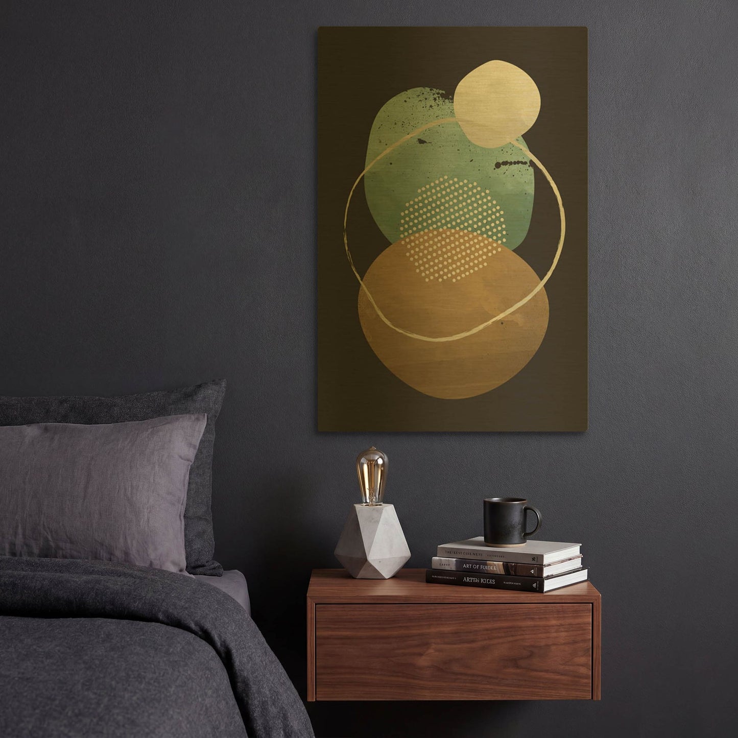 'Abstract Geometric 22' By Gary Williams Gold Metal Wall Art