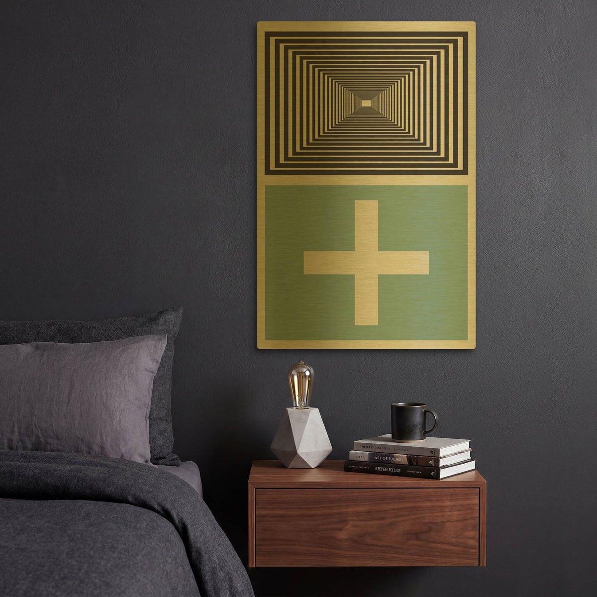 'Abstract Geometric 23' By Gary Williams Gold Metal Wall Art