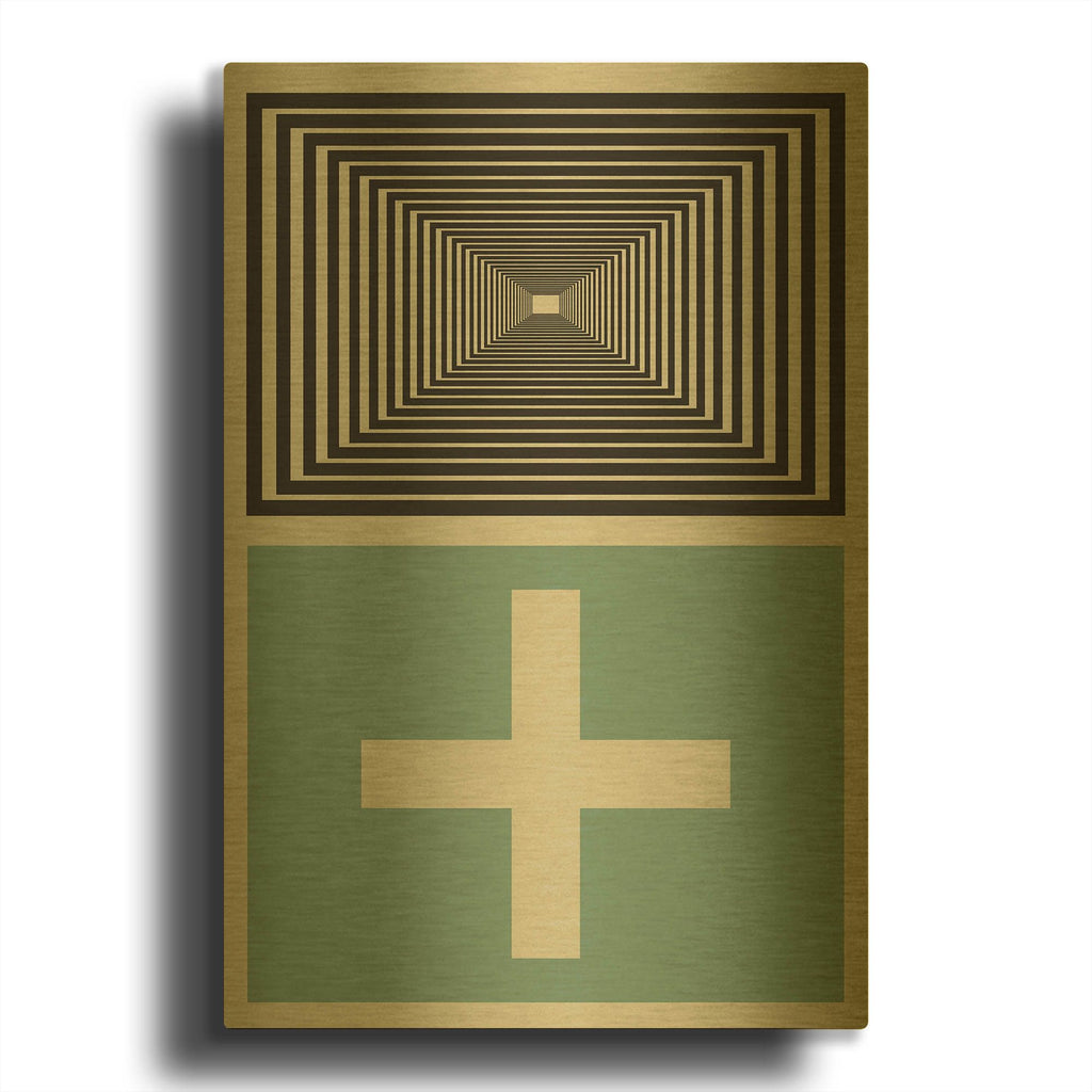 'Abstract Geometric 23' By Gary Williams Gold Metal Wall Art