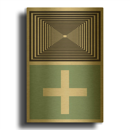 'Abstract Geometric 23' By Gary Williams Gold Metal Wall Art