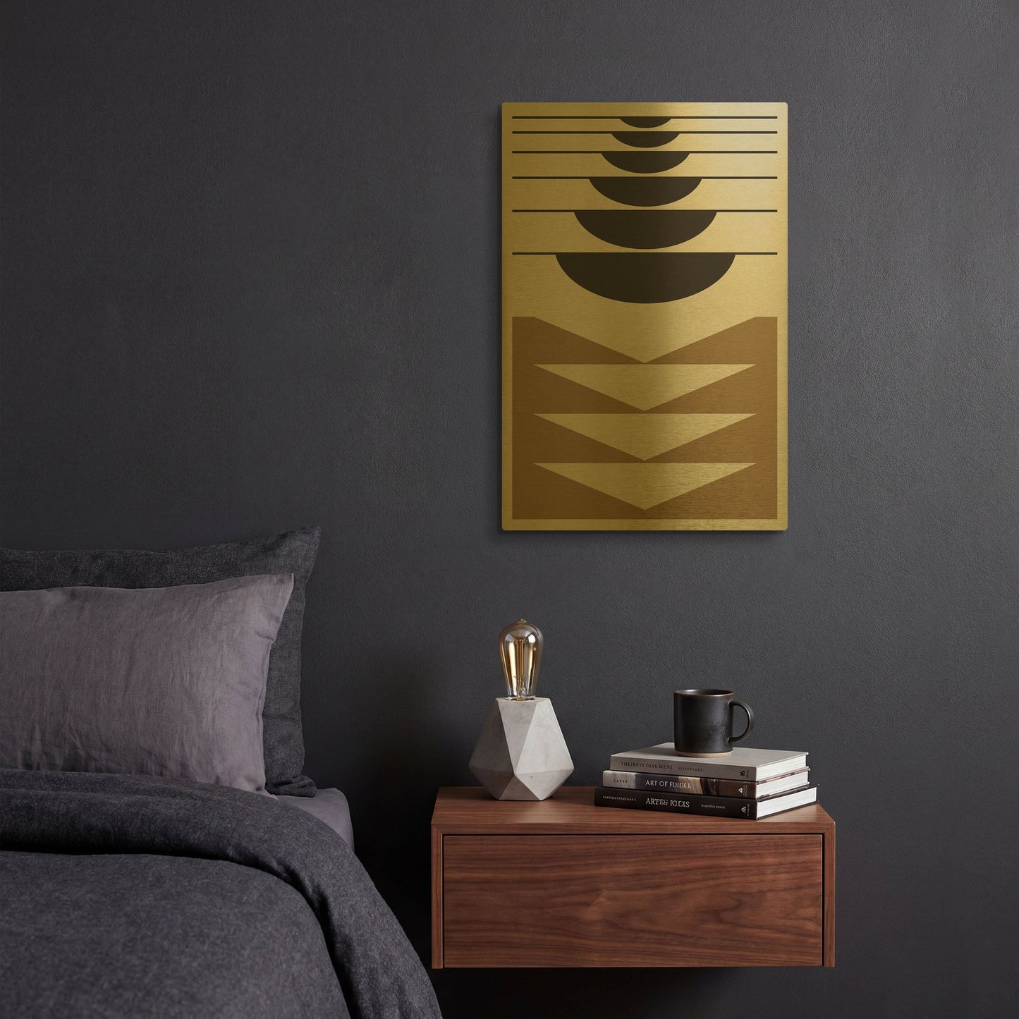 'Abstract Geometric 24' By Gary Williams Gold Metal Wall Art