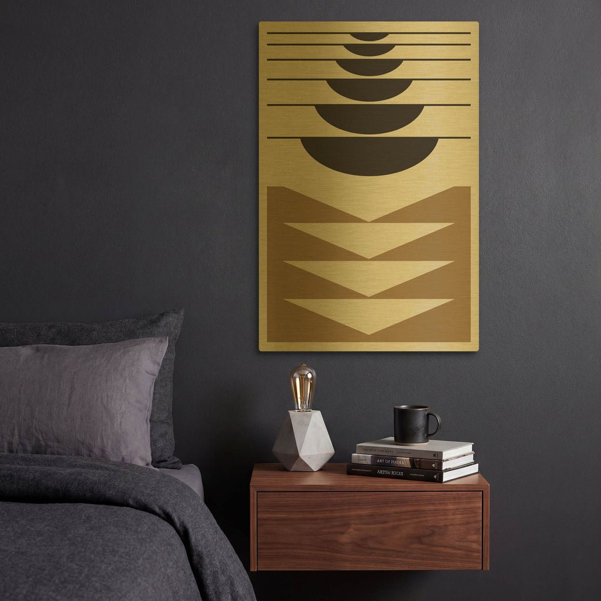 'Abstract Geometric 24' By Gary Williams Gold Metal Wall Art