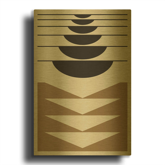 'Abstract Geometric 24' By Gary Williams Gold Metal Wall Art