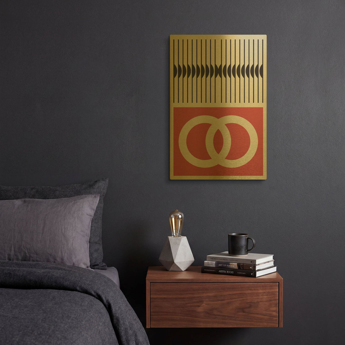 'Abstract Geometric 25' By Gary Williams Gold Metal Wall Art