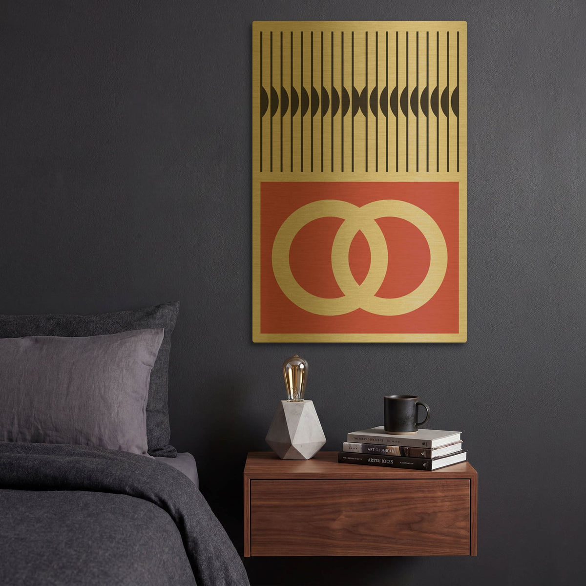 'Abstract Geometric 25' By Gary Williams Gold Metal Wall Art