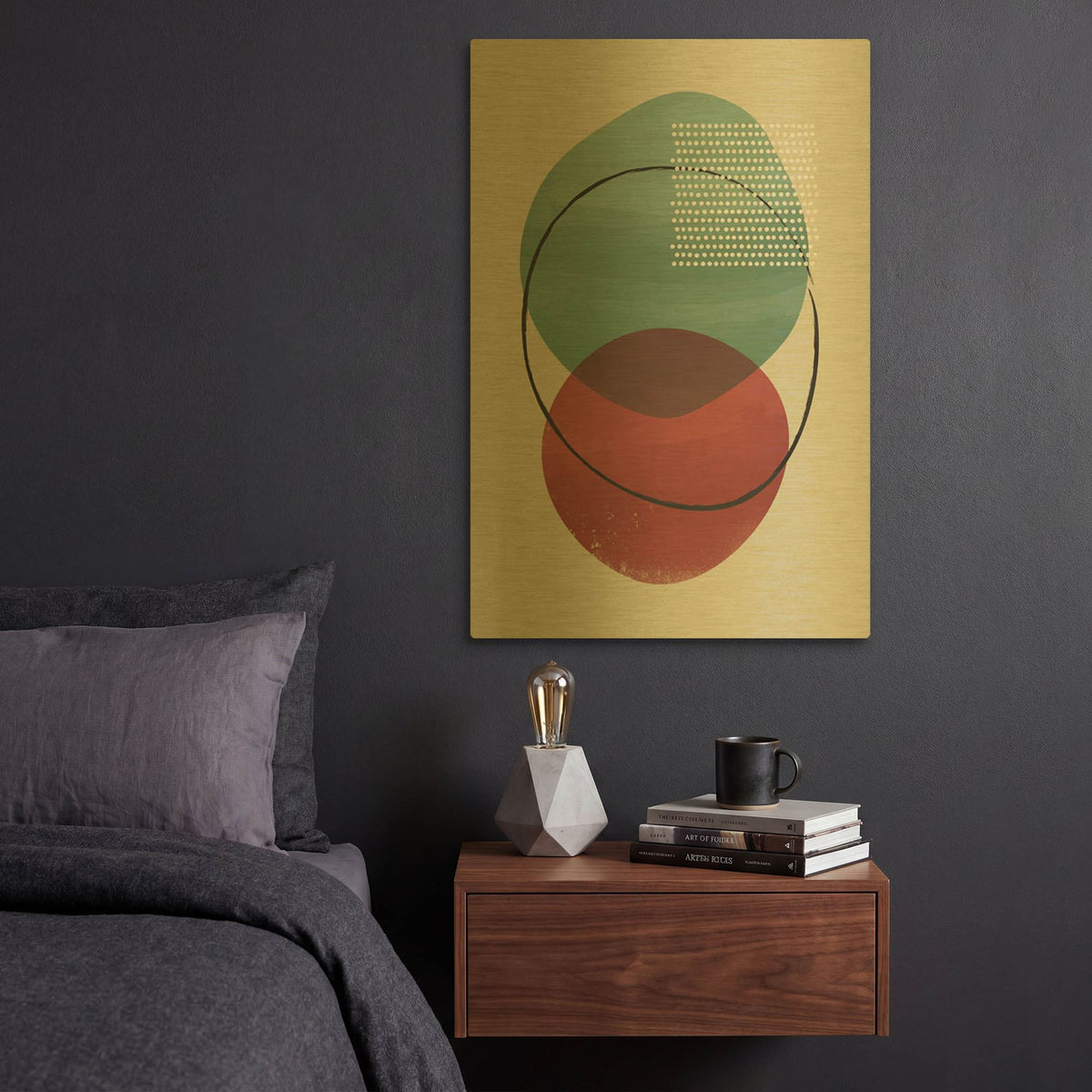 'Abstract Geometric 26' By Gary Williams Gold Metal Wall Art
