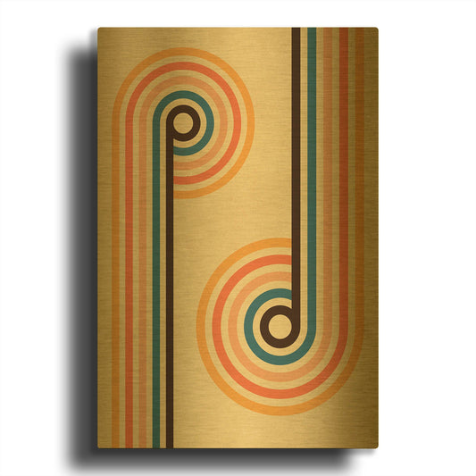 'Retro' By Gary Williams Gold Metal Wall Art