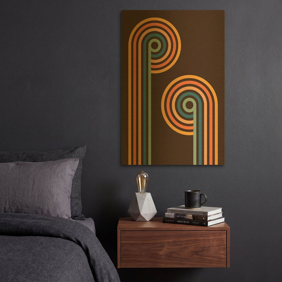 'Retro 2' By Gary Williams Gold Metal Wall Art