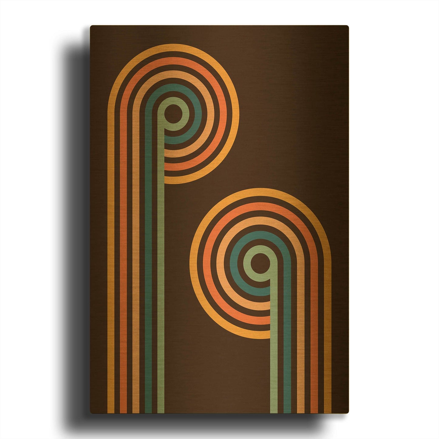'Retro 2' By Gary Williams Gold Metal Wall Art