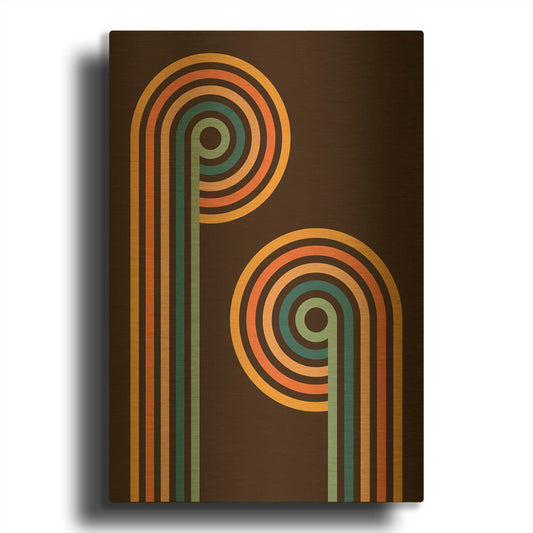 'Retro 2' By Gary Williams Gold Metal Wall Art