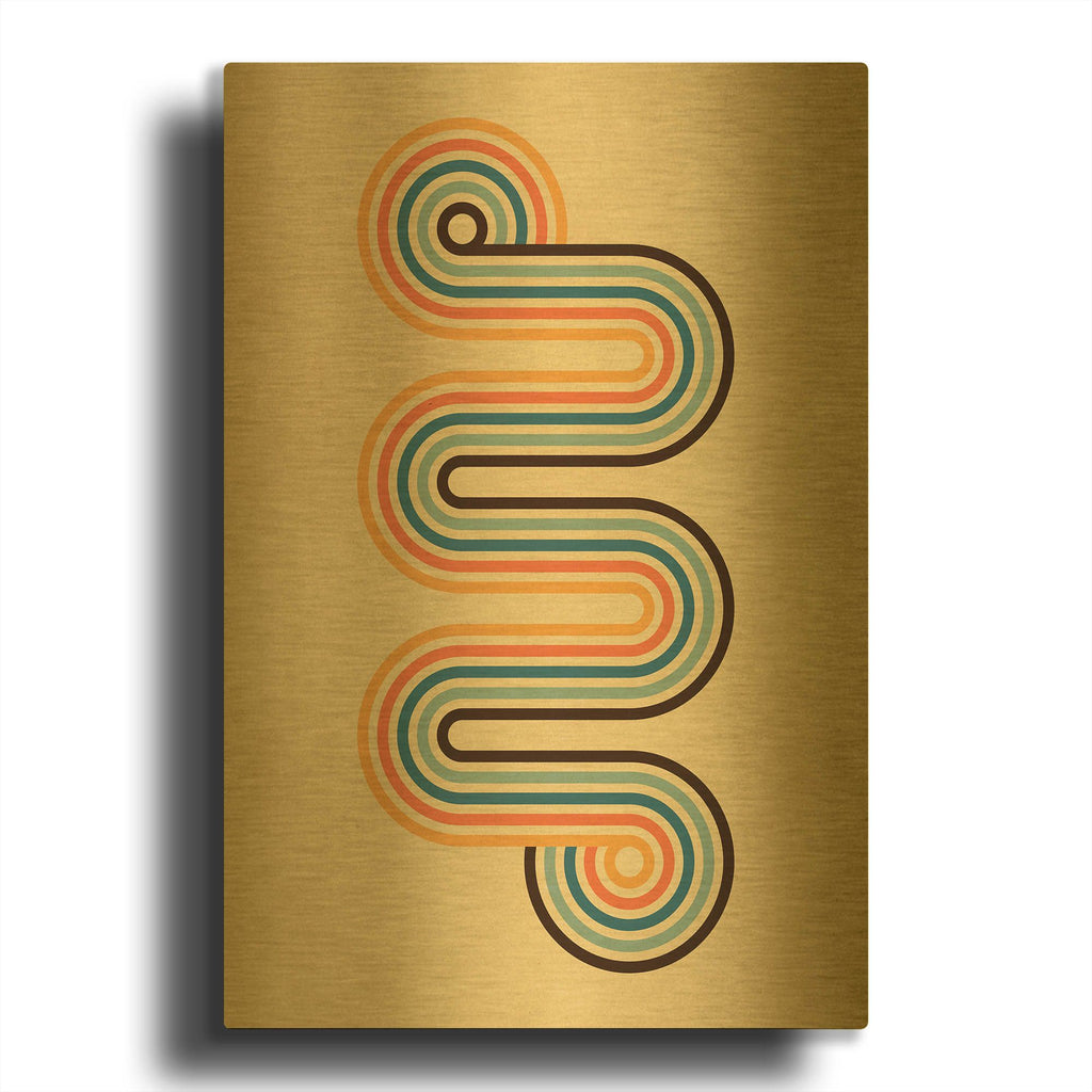 'Retro 3' By Gary Williams Gold Metal Wall Art