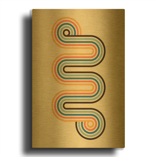 'Retro 3' By Gary Williams Gold Metal Wall Art