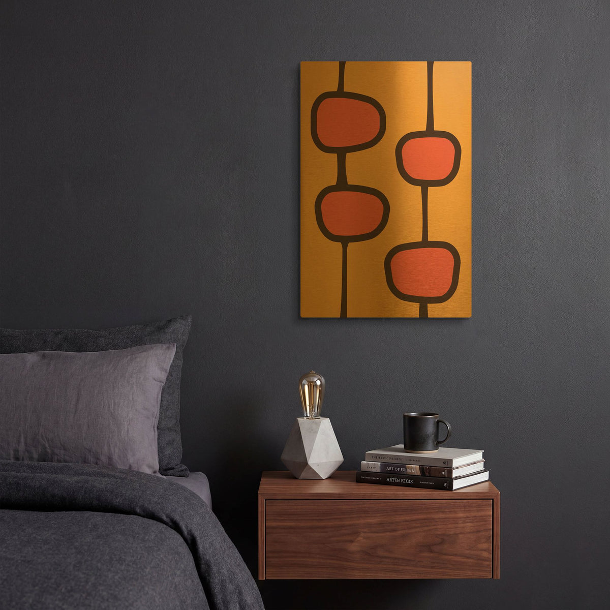 'Retro 7' By Gary Williams Gold Metal Wall Art