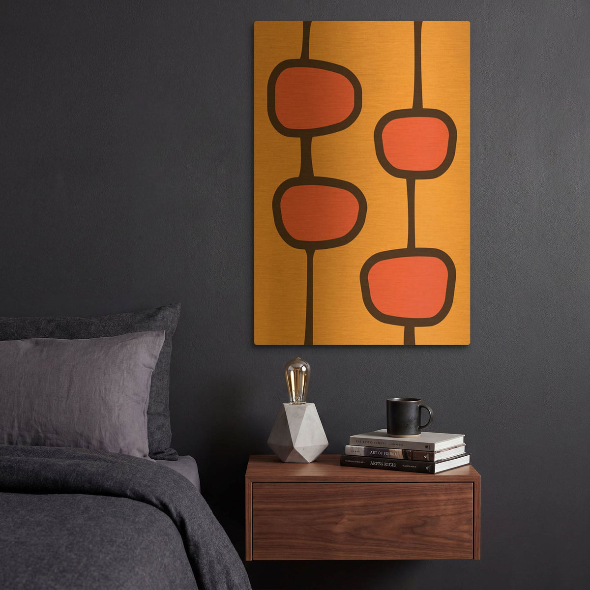 'Retro 7' By Gary Williams Gold Metal Wall Art