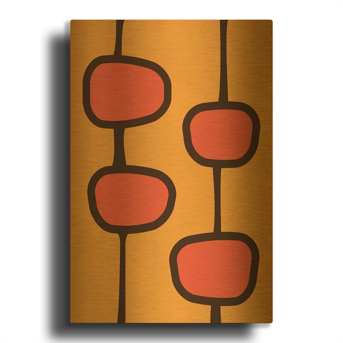 'Retro 7' By Gary Williams Gold Metal Wall Art