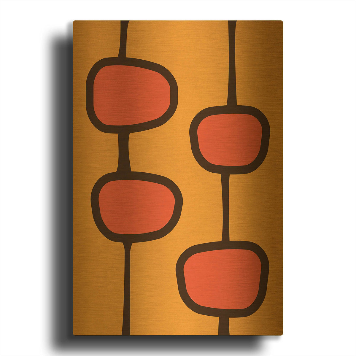 'Retro 7' By Gary Williams Gold Metal Wall Art
