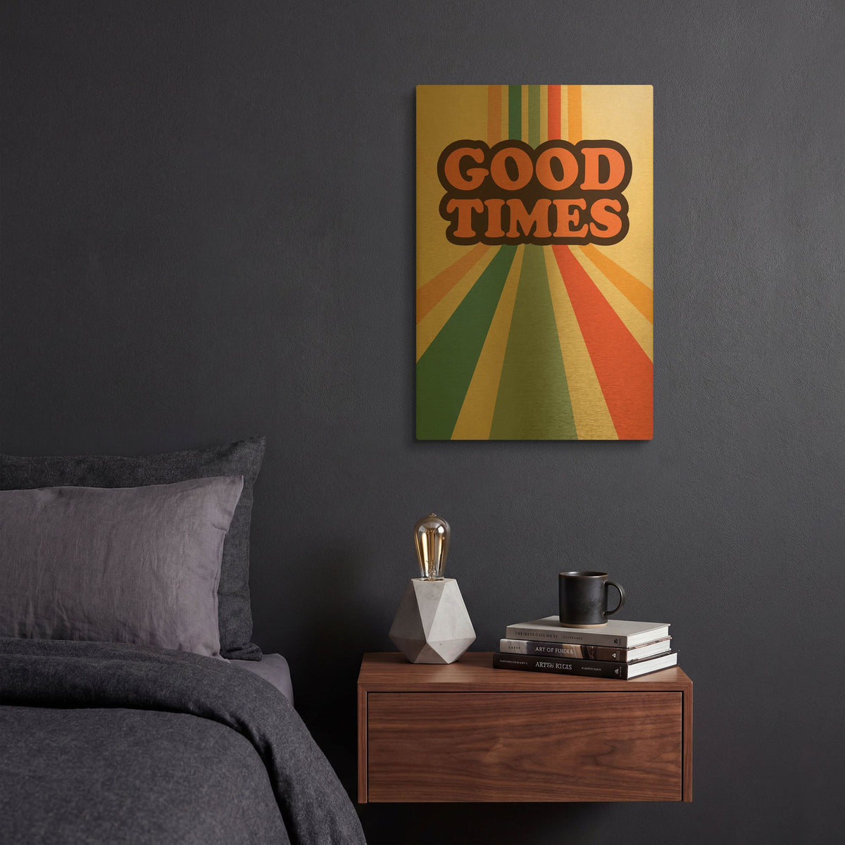 'Retro 9' By Gary Williams Gold Metal Wall Art