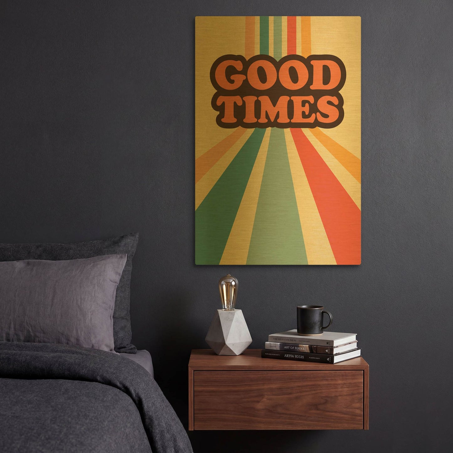 'Retro 9' By Gary Williams Gold Metal Wall Art