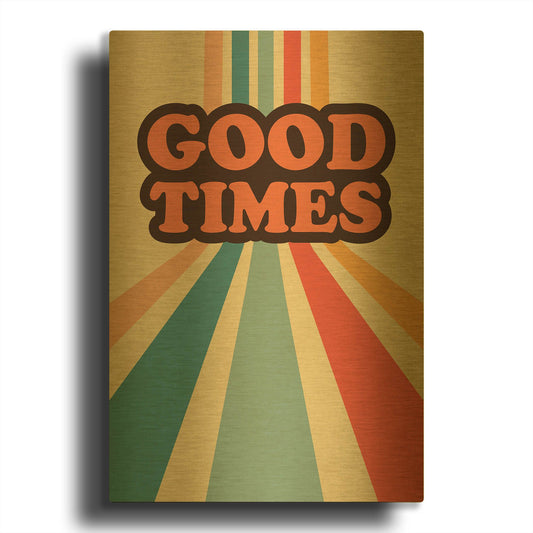 'Retro 9' By Gary Williams Gold Metal Wall Art