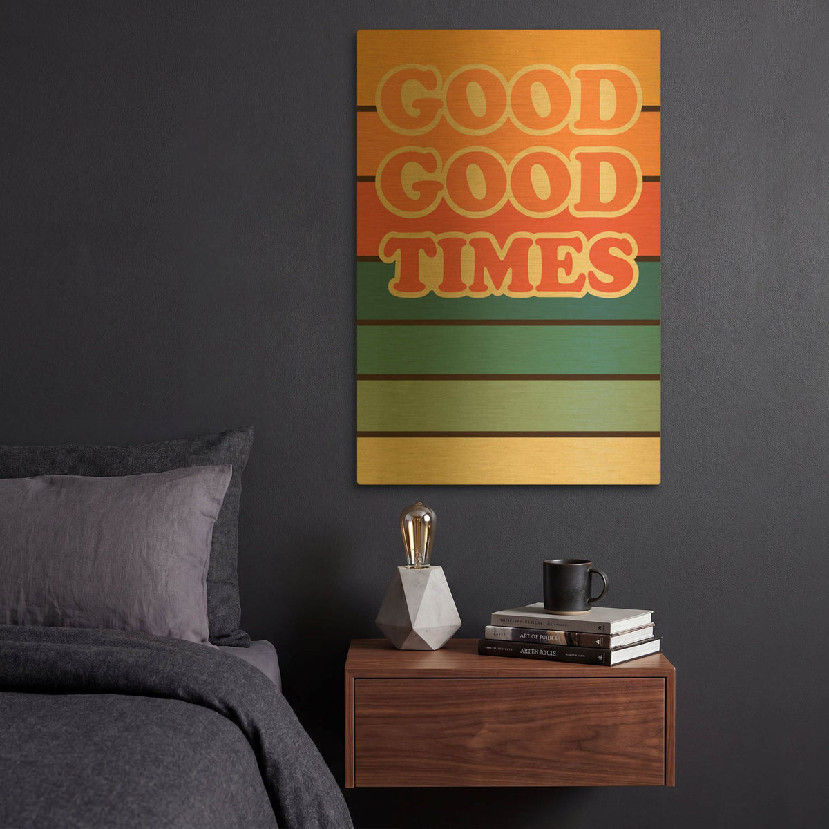 'Retro 10' By Gary Williams Gold Metal Wall Art