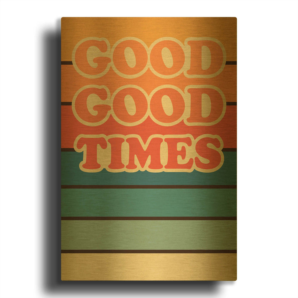'Retro 10' By Gary Williams Gold Metal Wall Art