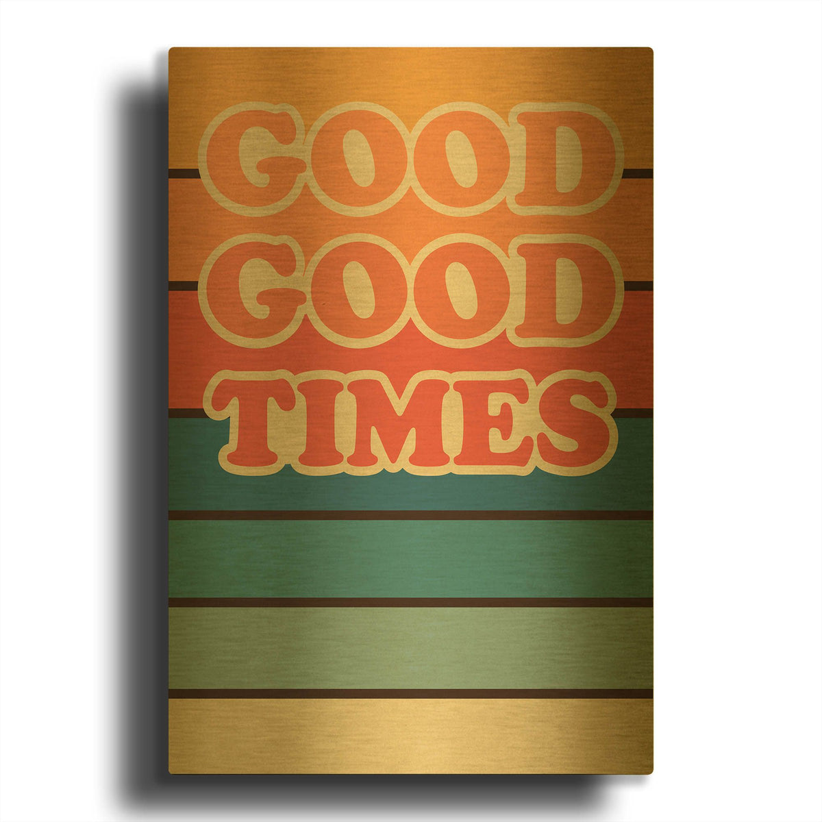 'Retro 10' By Gary Williams Gold Metal Wall Art