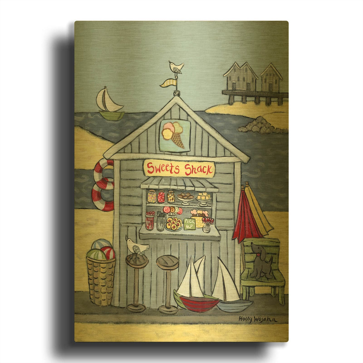 'Sweets Shack' By Holly Wojhan Gold Metal Wall Art