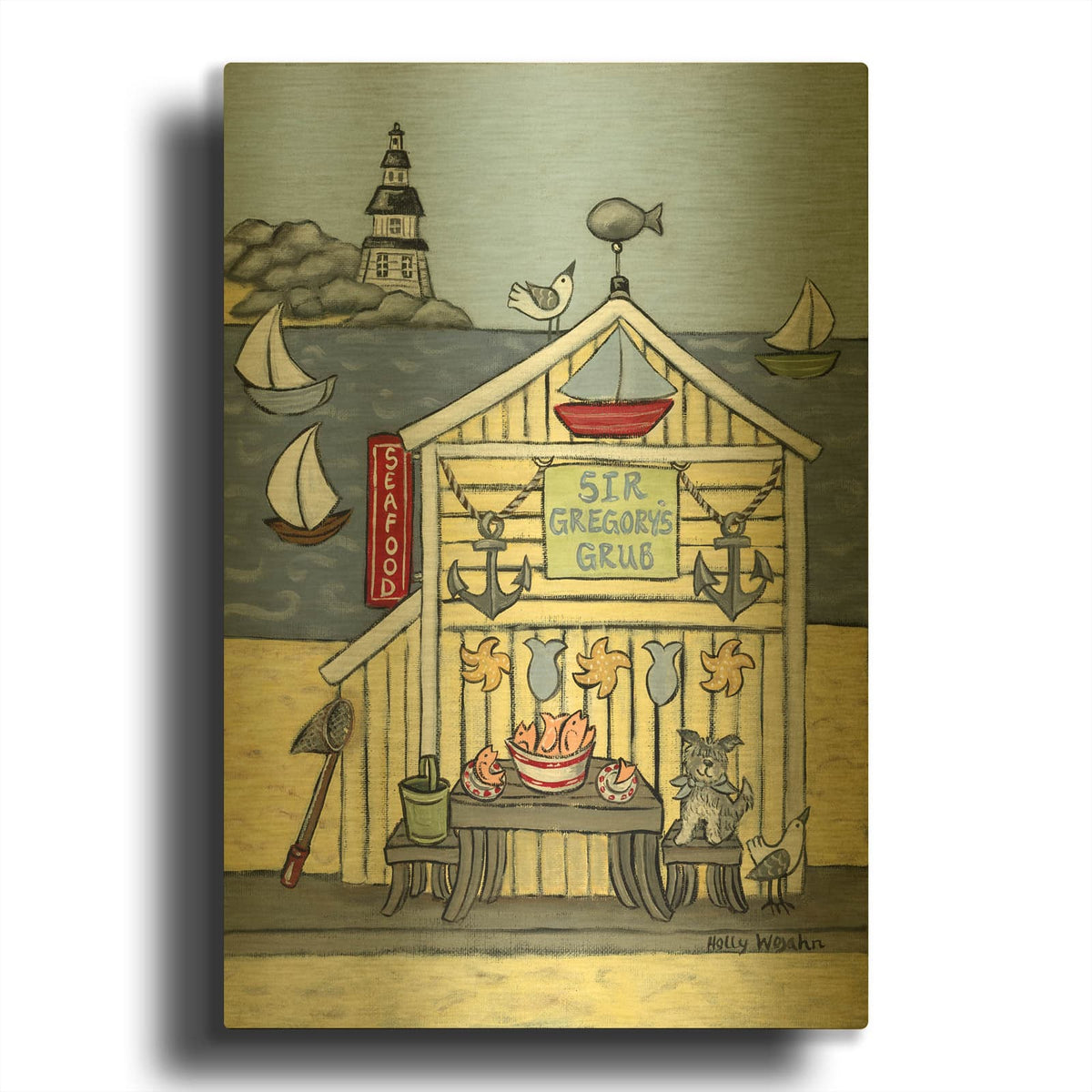 'Sir Gregorys Grub' By Holly Wojhan Gold Metal Wall Art