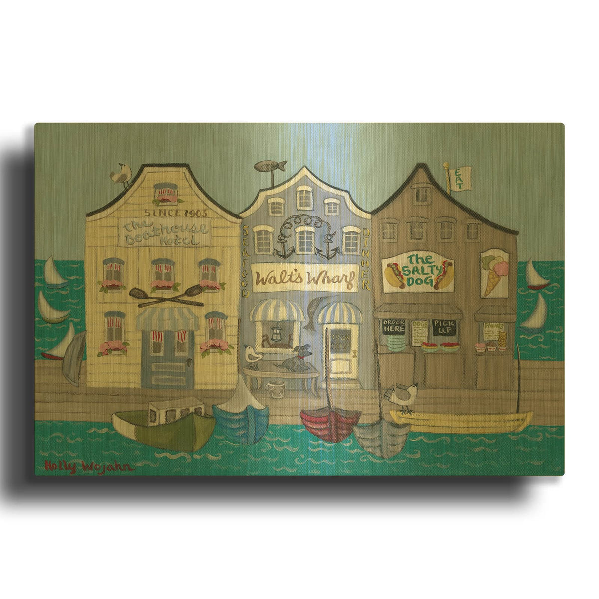 'The Salty Dog' By Holly Wojhan Gold Metal Wall Art