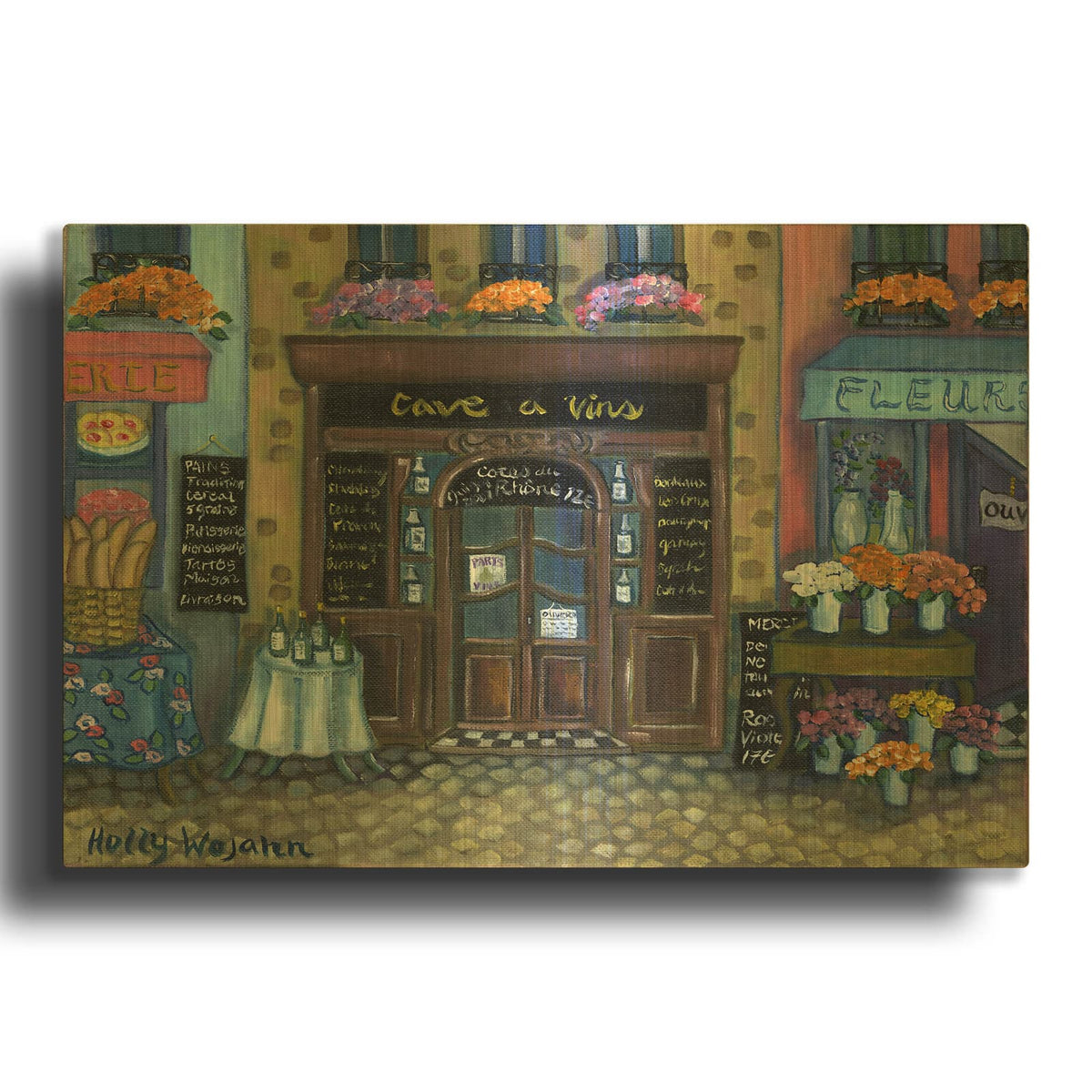 'Wine Cave' By Holly Wojhan Gold Metal Wall Art