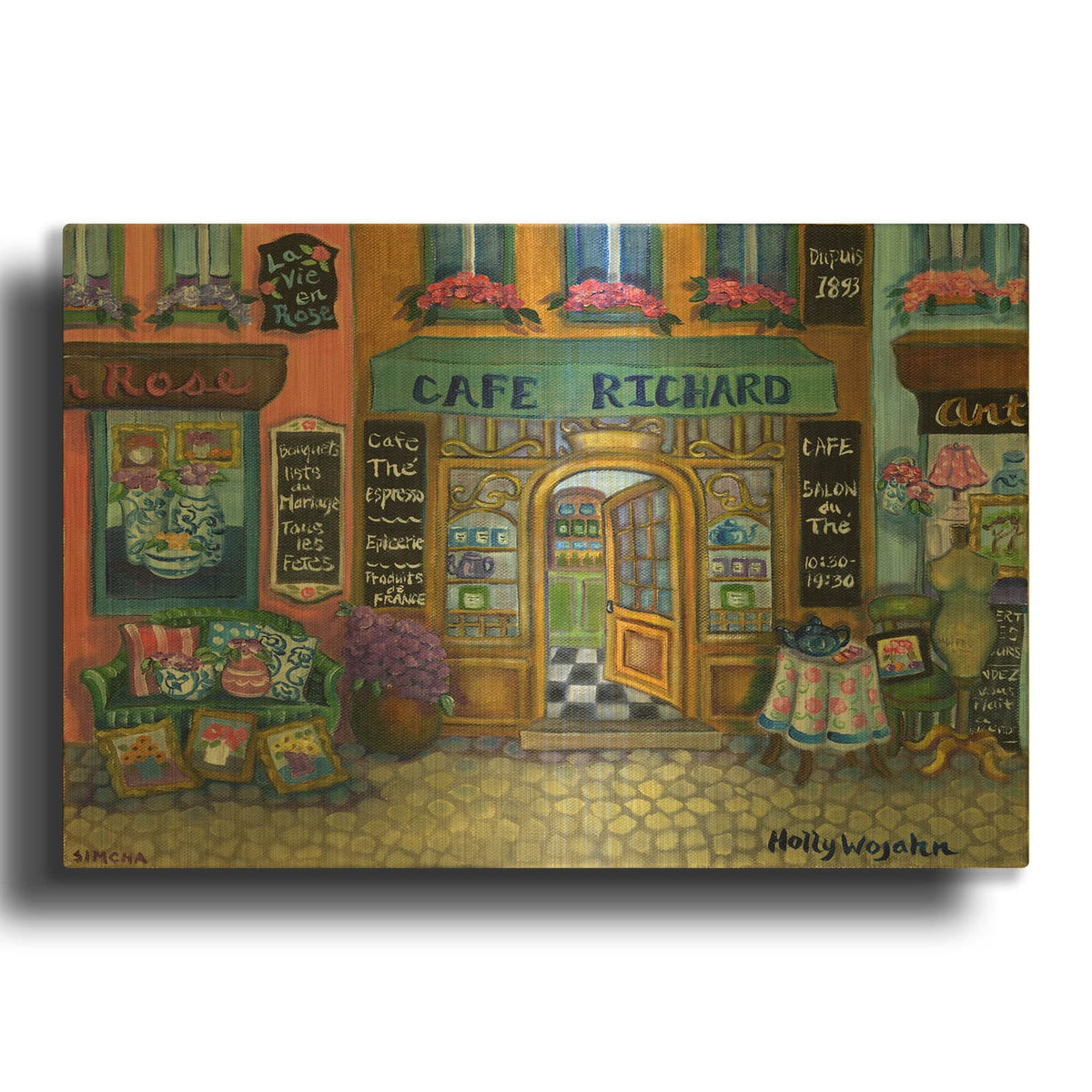'Coffees and Teas' By Holly Wojhan Gold Metal Wall Art