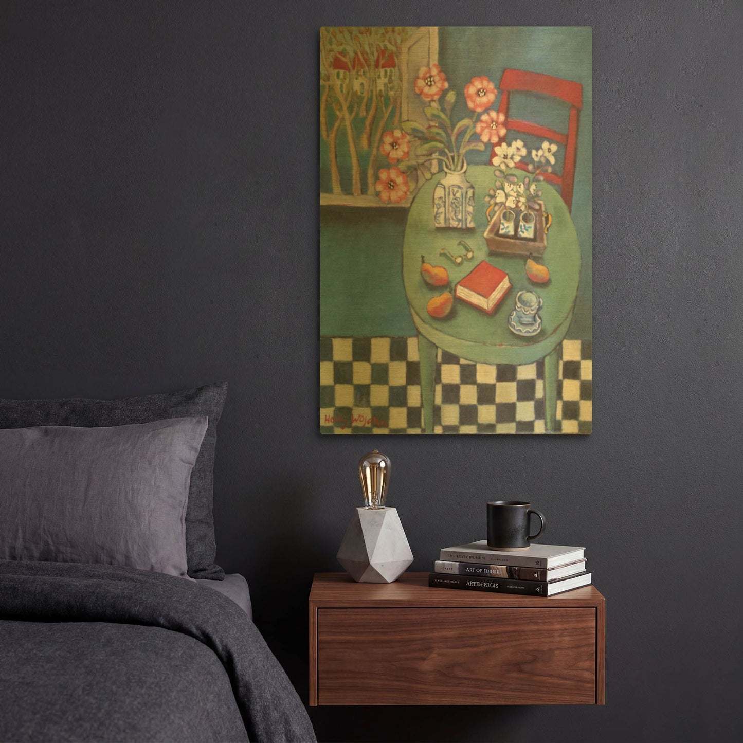 'Latable en vert' By Holly Wojhan Gold Metal Wall Art