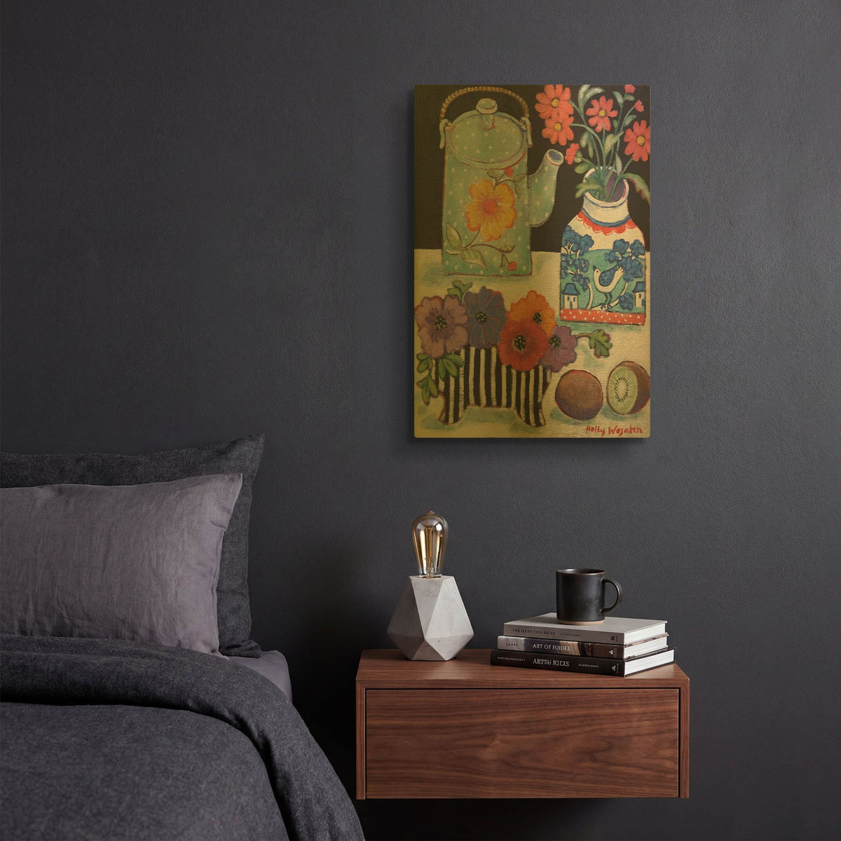 'Happy as till Life with Kiwi' By Holly Wojhan Gold Metal Wall Art