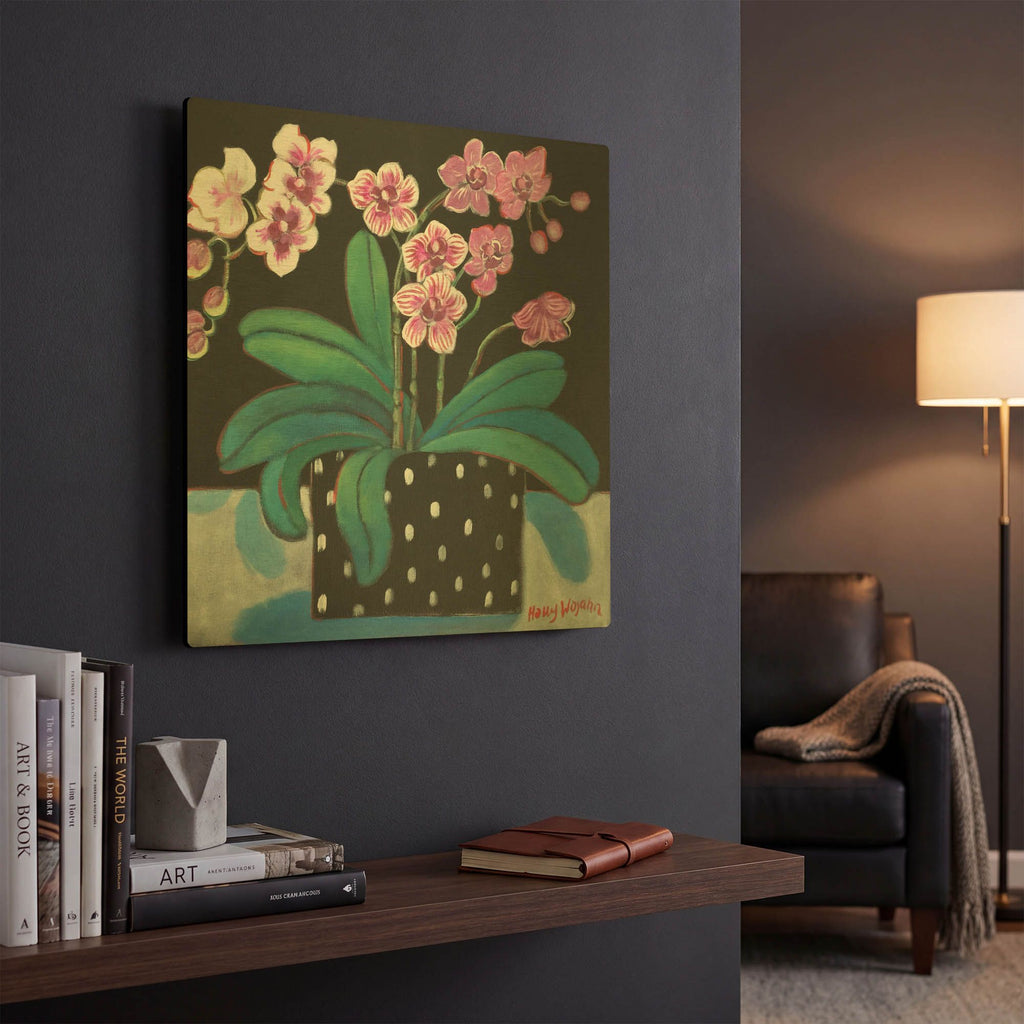 'Orchid For Terri' By Holly Wojhan Gold Metal Wall Art