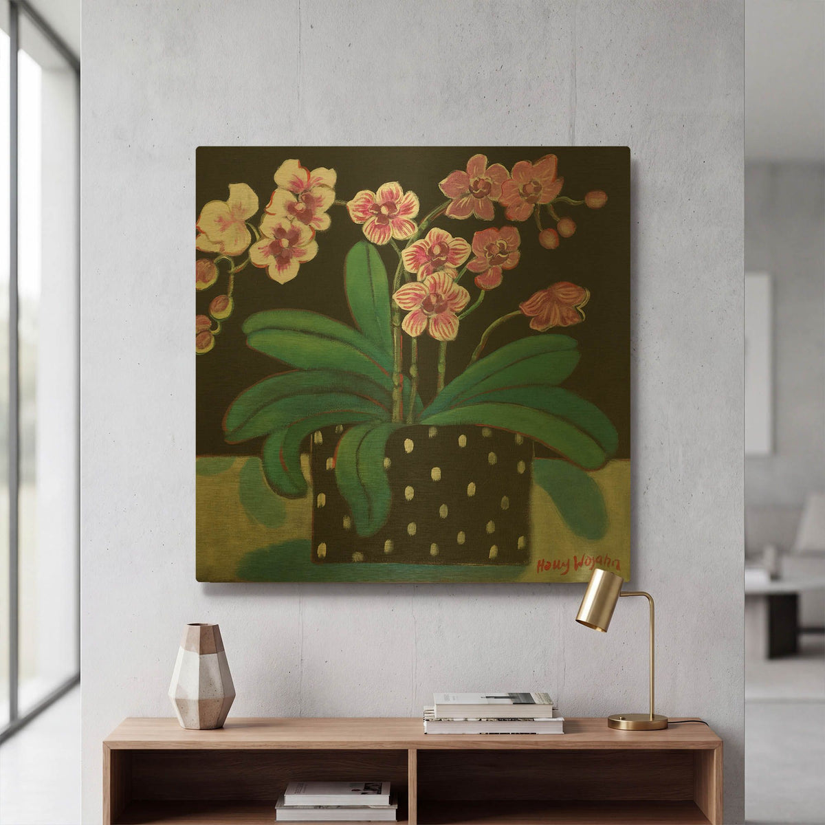 'Orchid For Terri' By Holly Wojhan Gold Metal Wall Art