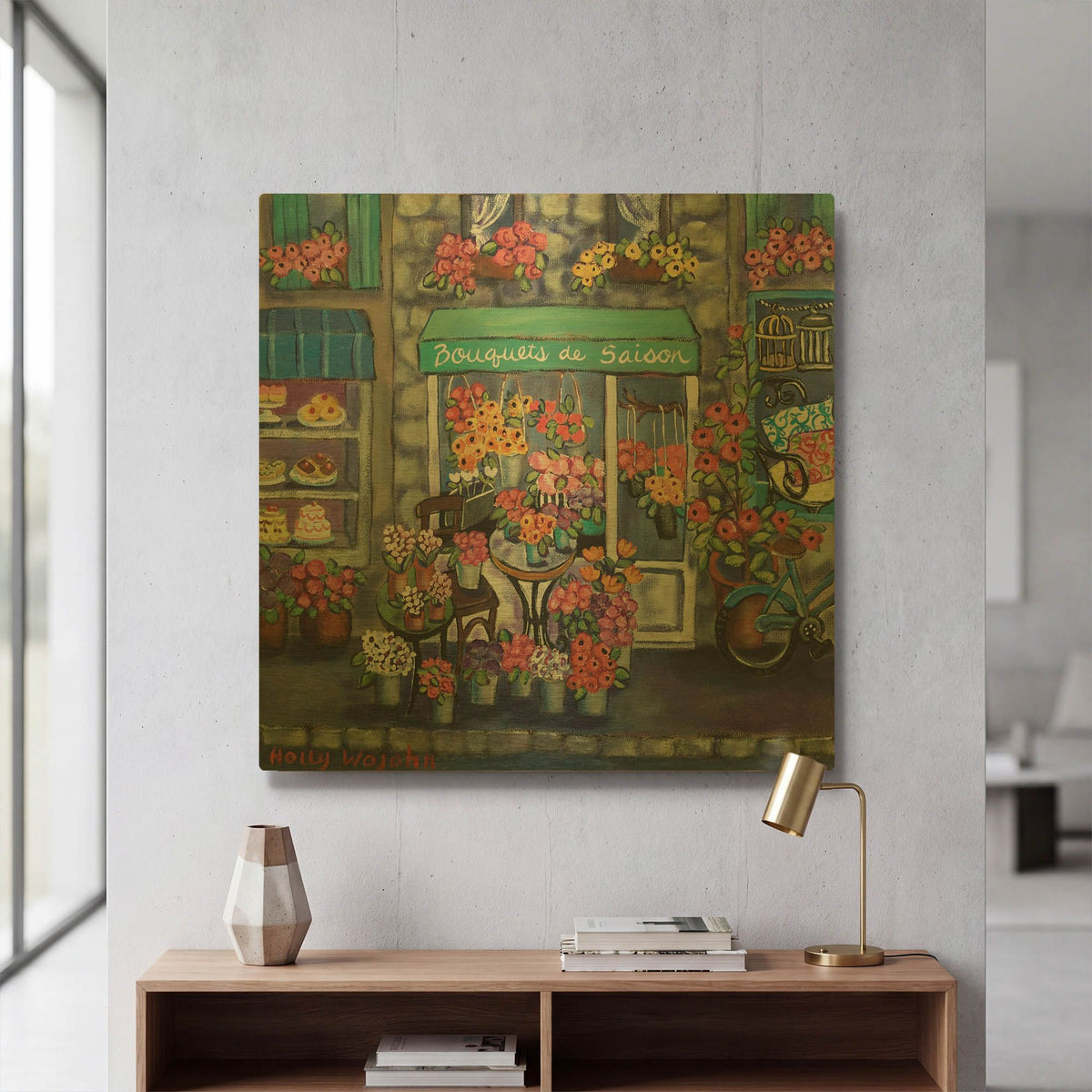 'Bouquets De Saison' By Holly Wojhan Gold Metal Wall Art