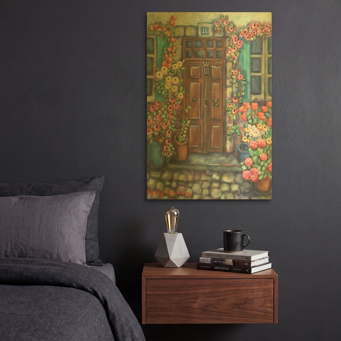 'Dorway in Provence' By Holly Wojhan Gold Metal Wall Art