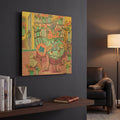 'A Flowery Cafe' By Holly Wojhan Gold Metal Wall Art