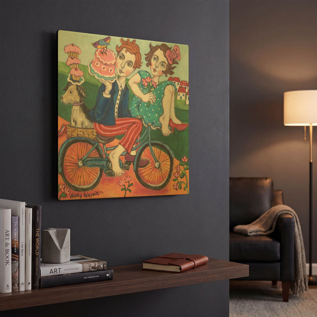 'The Cake Getaway' By Holly Wojhan Gold Metal Wall Art