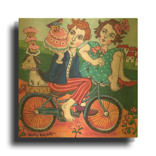 'The Cake Getaway' By Holly Wojhan Gold Metal Wall Art