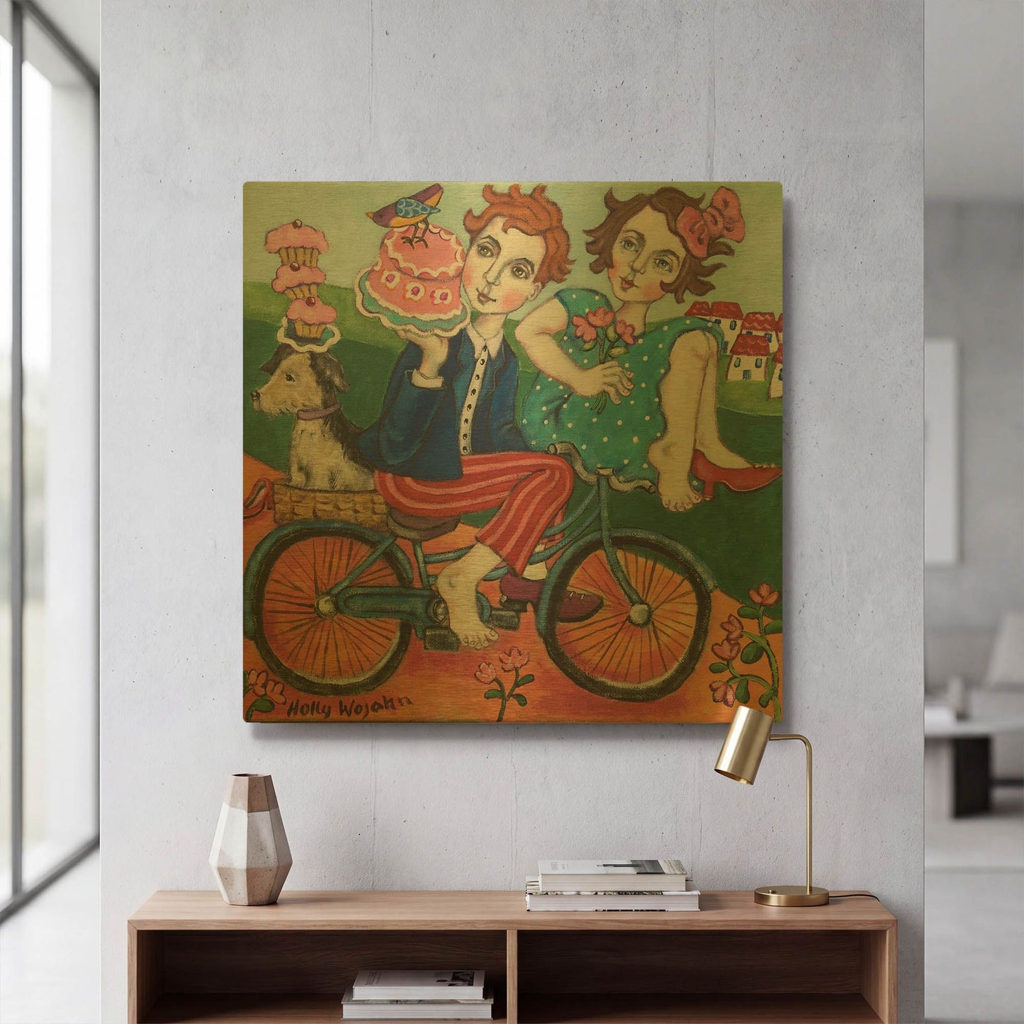 'The Cake Getaway' By Holly Wojhan Gold Metal Wall Art