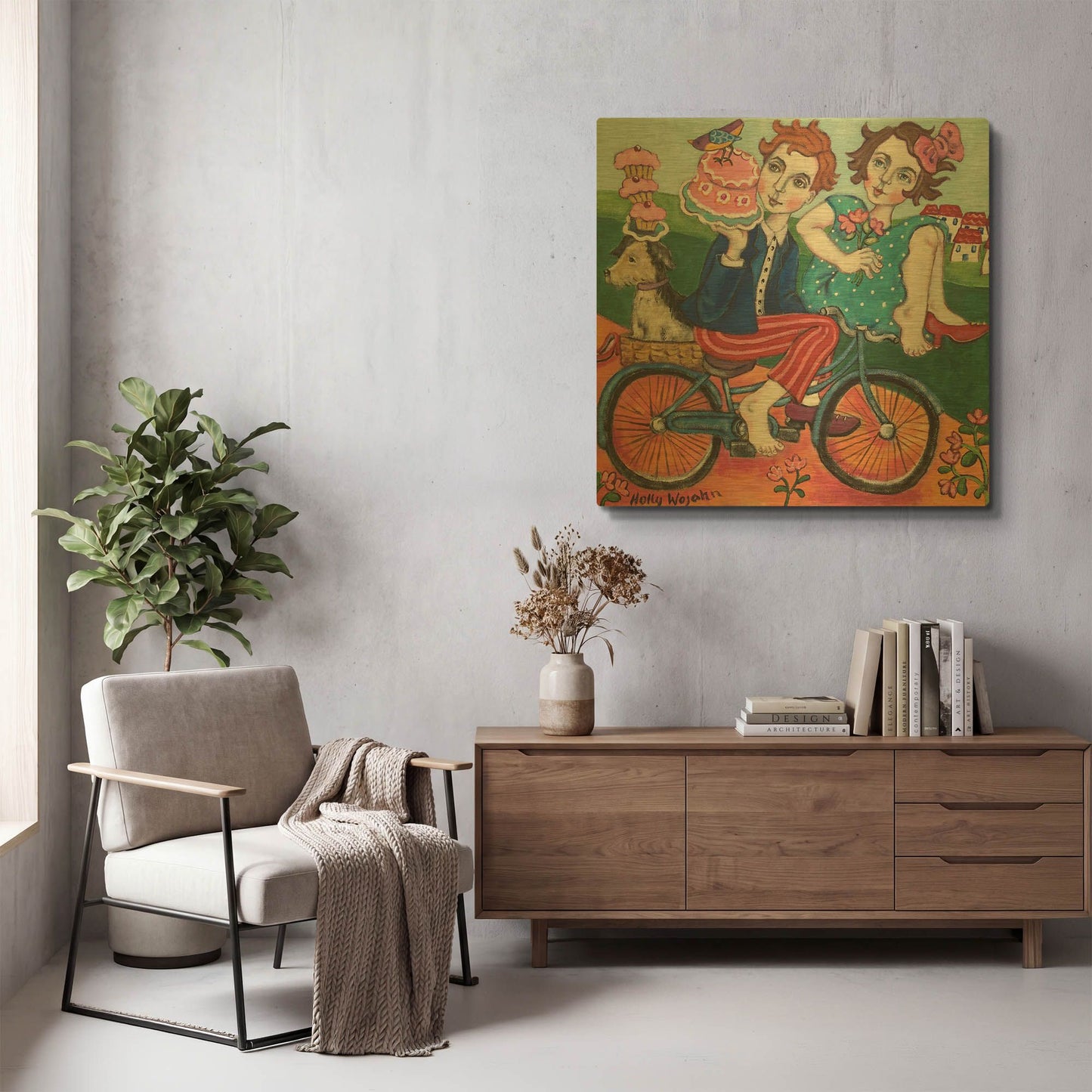'The Cake Getaway' By Holly Wojhan Gold Metal Wall Art