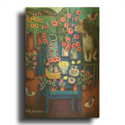 'A Lovely View' By Holly Wojhan Gold Metal Wall Art
