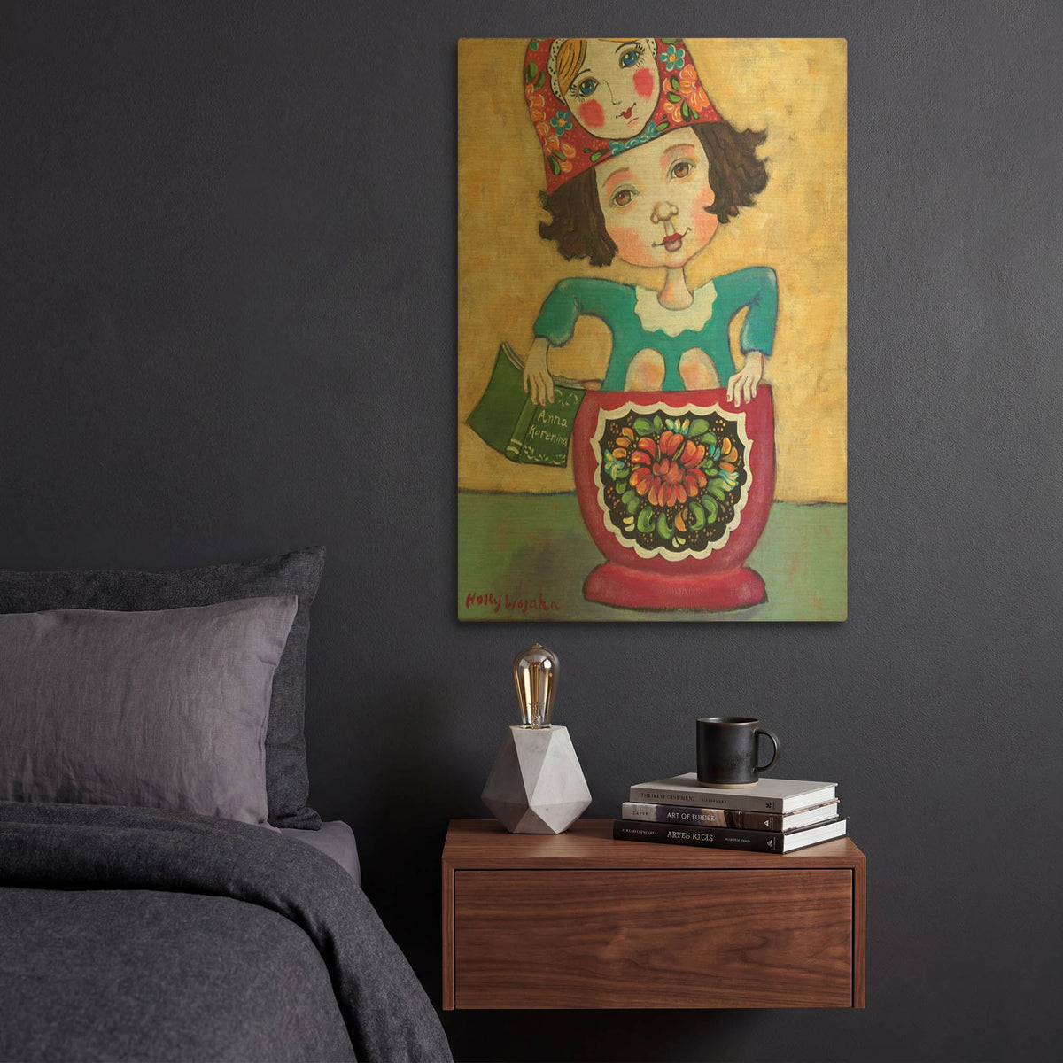 'A Little Russian Literature' By Holly Wojhan Gold Metal Wall Art