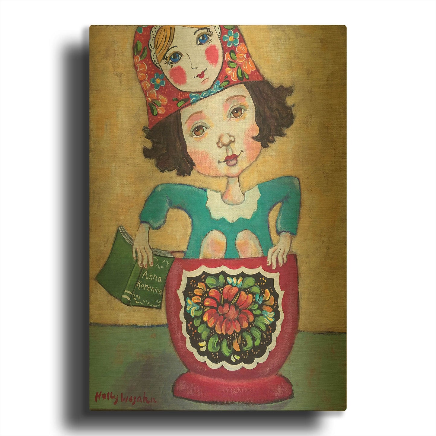 'A Little Russian Literature' By Holly Wojhan Gold Metal Wall Art