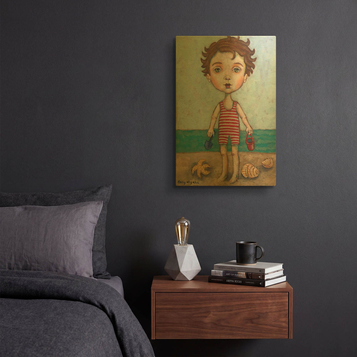 'Beach Boy' By Holly Wojhan Gold Metal Wall Art