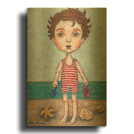 'Beach Boy' By Holly Wojhan Gold Metal Wall Art