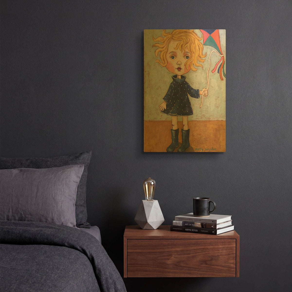 'Windy With Wellies' By Holly Wojhan Gold Metal Wall Art